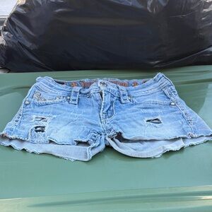 Rock Revival Light Blue Distressed Jean Shorts
